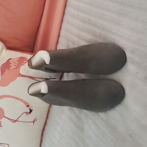 Halston Grey Suede Booties